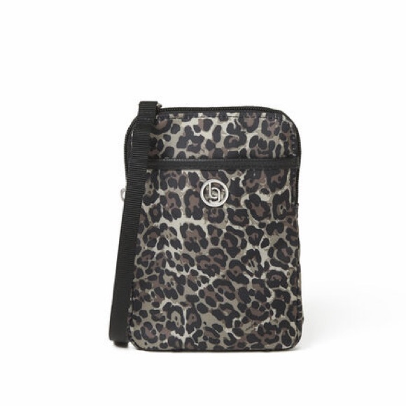 Baggallini Handbags - Baggallini Arlington Mini Crossbody Tan and Black Cheetah Print